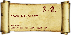 Korn Nikolett névjegykártya