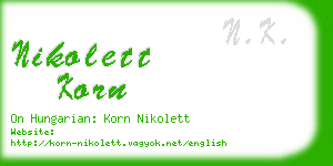 nikolett korn business card